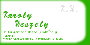 karoly weszely business card